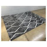 Gray & White Design Pattern Plush Carpet
