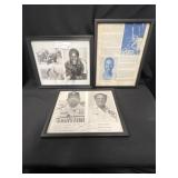 3 Framed Sports Personality Autographed Photos