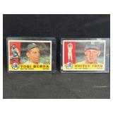 1960 Whitey Ford and Yogi Berra Baseball Cards