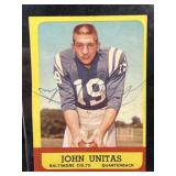 1963 Autographed Johnny Unitas Football Card