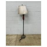 Iron Floor Lamp w/ Glazed Pottery Decorations