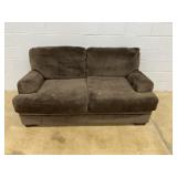 Brown Upholstered Loveseat