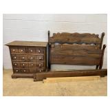 Pine 5-drawer Dresser & Full Size Bed
