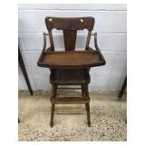 Vtg. Wooden High Chair