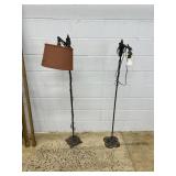 (2) Vtg. Metal Floor Bridge Lamps