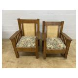 (2) Oak Mission Style Chairs