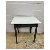 Vtg. Enamel Top 1-drawer Table