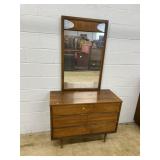 Mid Century 3-drawer Dresser w/ Mirror