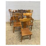 (6) Vtg. Plank Seat Side Chairs