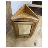 Vtg. Corner Hanging Cupboard