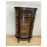 Vtg. Bow Front Display Cabinet