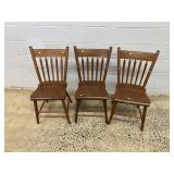 (3) Plank Seat Side Chairs