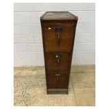 Vtg. Oak 4-drawer File Cabinet