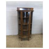 Oak Modern Bow Front China Cabinet