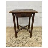 Antique Checkerboard Top 1-drawer Stand