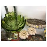 Serving Bowl with Decorative Pottery