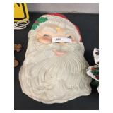 Vintage Plastic Santa Face