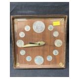 Silver Coin Wall Clock