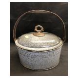 Gray Agateware Lunch Pail