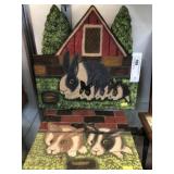 (2) Menno Folk Art Rabbit Stand-Ups