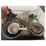 Vintage Graniteware, Wire Rack, Strainer, etc.