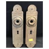 (2) Victorian Brass Lock Plates