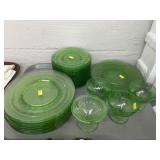 Green Depression Glassware