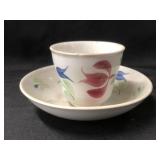 Stick Spatter Handleless Cup and Saucer