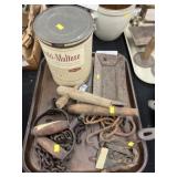 Cast Metal Trough, Meat Hooks, Metalwares