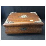 Oak Hinge Top Bureau Box