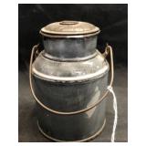 Gray Agateware Cream Pail