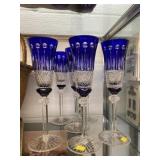 (6) Cut Glass Champagne Glasses