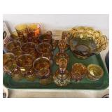 Moon and Star with Amber Glassware