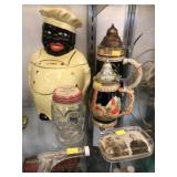 Cookie Jar, Beer Steins, Paperweight