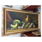 Signed Oil On Canvas with Large Framed Print