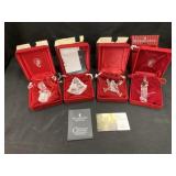 (4) Waterford Crystal Ornaments