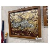 Reverse Painted Inlaid Advertisement