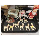 Vintage Wind-Up Santa with Christmas Decor