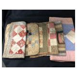 (6) 19th Century PA Quilted Fabrics