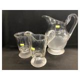 Frosted Lion Pitchers with Celery Vase