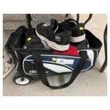 Bowling Balls with Shoes and Rolling Bag