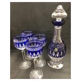 Waterford Crystal Decanter Bottle & Wine Glasses