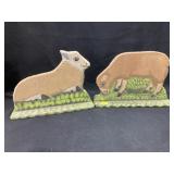 (2) Menno Folk Art Stand-Up Sheep