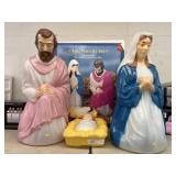 (3) Piece Blow Mold Nativity Scene