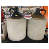 (2) Stoneware Storage Jugs