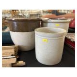 (3) Stoneware Storage Crocks