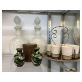 Milk Glass Decanter Bottles, Cloisonne