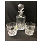 Waterford Crystal Decanter Bottle with 2 Tumblers