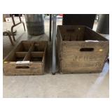 (2) Wooden Beverage Crates