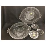 Frosted Lion Handled Plates with Covered Canister